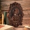 Saint Barbara Artillery Wood Carving Patron Saint Religious Mural Home Interior Wall Decor Relief Wooden Gift