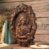Saint Barbara Artillery Wood Carving Patron Saint Religious Mural Home Interior Wall Decor Relief Wooden Gift