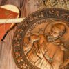 Saint Francis - religious figure icon decorative ornaments, wooden crafts, natural solid wood, home wood carving gifts