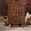 Saint George and the Dragon Wood Carved Religious Image Wall Decor, Mural Ornament, Protective Saints, Christian Soldier Gift