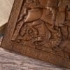 Saint George and the Dragon Wood Carved Religious Image Wall Decor, Mural Ornament, Protective Saints, Christian Soldier Gift