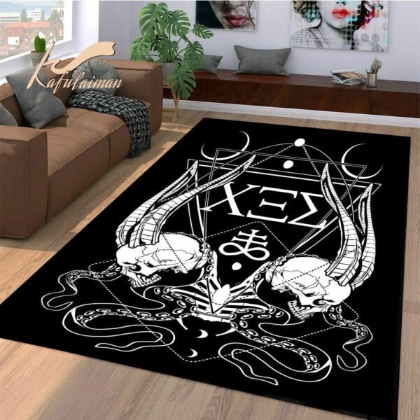 Satan Demon Skulls Ouija Board Area Rug, Ouija Floor Mat, Gothic/Halloween Rug Home Decor  bathroom rug set  rugs for bedroom