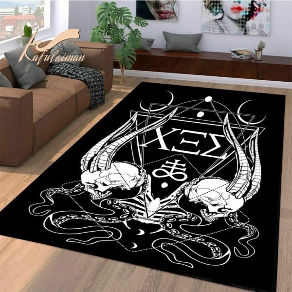 Satan Demon Skulls Ouija Board Area Rug, Ouija Floor Mat, Gothic/Halloween Rug Home Decor  bathroom rug set  rugs for bedroom