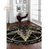 Satanic Cat Round Rug Goat Impaled Throne Area Carpet Bath Mat Black Rug Living Room Home Decoration circle rug