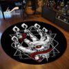 Satanic Cat Round Rug Goat Impaled Throne Area Carpet Bath Mat Black Rug Living Room Home Decoration circle rug