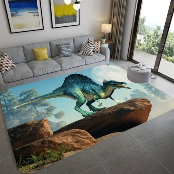3D Mats Dinosaur Fossil Art Premium Rug Square Flannel Anti-slip Large Carpet Living Room Home Decor Kids Bedroom Furry Carpet