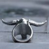 Gothic Stainless Steel Bull Skull Ring
