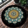 Mandala Bedroom Carpet Children's Room Floor Mat Non-slip Computer Chair Study Mat Ethnic Style Living Room Round Carpet