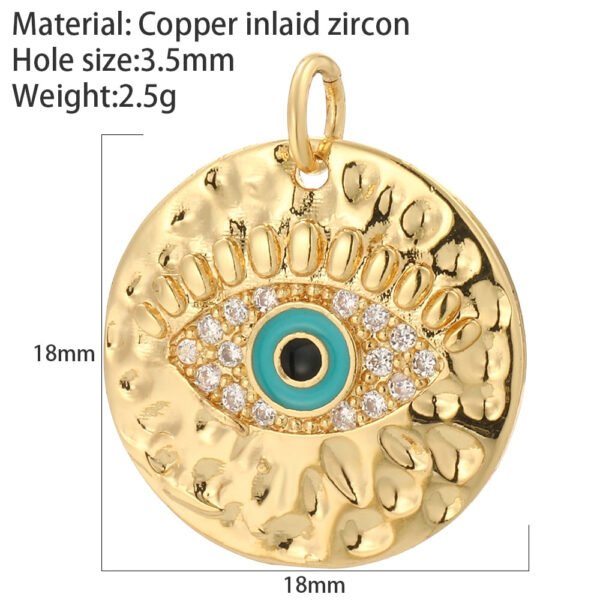 Heart Greek Eye Gold Color Pendant Charms for Diy Earrings  Evil Blue Eye Charms