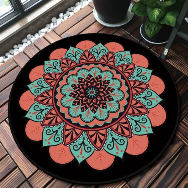 Mandala Bedroom Carpet Children's Room Floor Mat Non-slip Computer Chair Study Mat Ethnic Style Living Room Round Carpet