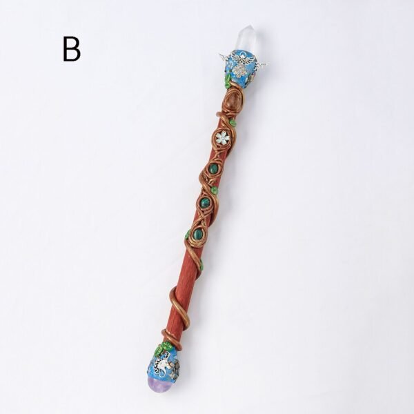 Handmade Natural Healing Crystal Magic Wand Amethyst Clear Quartz