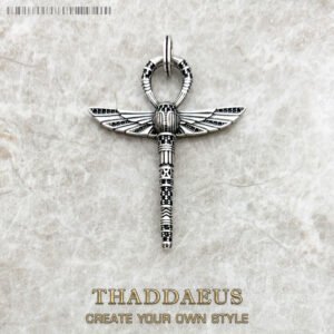 Cross Of Life Ankh With Scarab Fashion Ethnic Jewelry 925 Sterling Silver