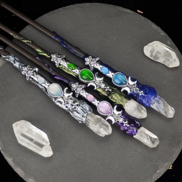 Pagan Witch Altar Adornment Wand For Wicca Fans Mysterious Quartz Power Magic Witch Wands Elf Cane