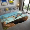 3D Mats Dinosaur Fossil Art Premium Rug Square Flannel Anti-slip Large Carpet Living Room Home Decor Kids Bedroom Furry Carpet
