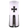 4XL Medieval Warriors Knight Templar Crusader Costume Adult Men Gown Sleeveless Shirt Top Cross Tabard Surcoat Tunic Clothes