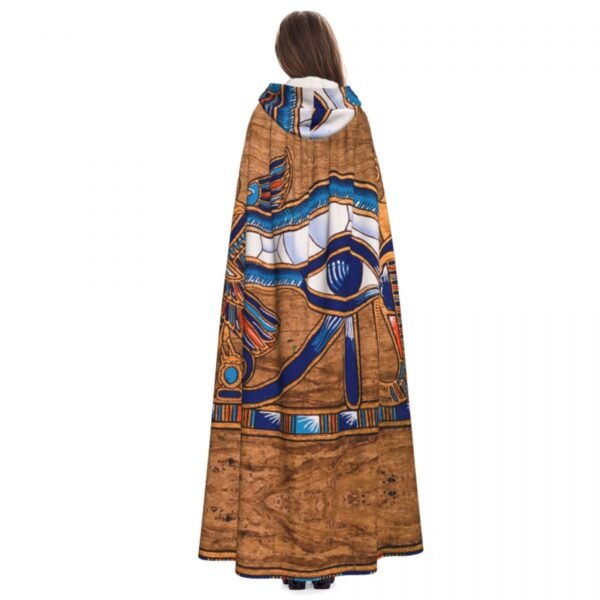 Hooded Cloak Unisex Cloak with Hood Egyptian Papyrus Horus Eye Cloak Vampire Witch Cape Cosplay Costume