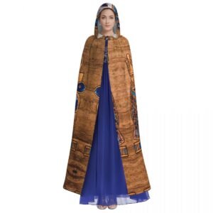 Hooded Cloak Unisex Cloak with Hood Egyptian Papyrus Horus Eye Cloak Vampire Witch Cape Cosplay Costume