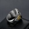 Gothic Ring Pirate Signet Double Knife Skull Ring