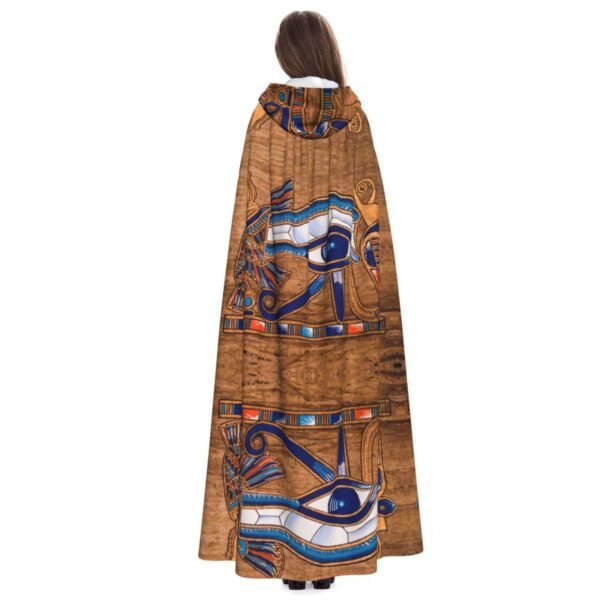 Long Cape Cloak Egyptian Papyrus Horus Eye Hooded Cloak Coat Autumn Hoodies