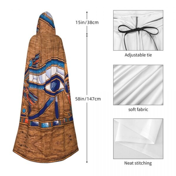 Hooded Cloak Unisex Cloak with Hood Egyptian Papyrus Horus Eye Cloak Vampire Witch Cape Cosplay Costume