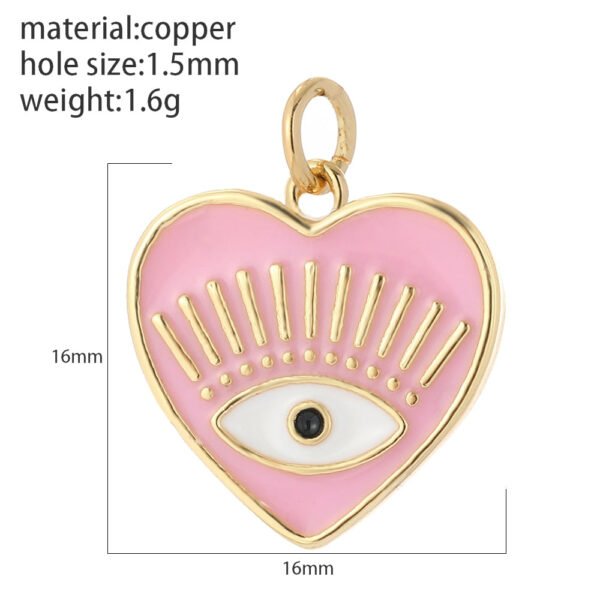 Heart Greek Eye Gold Color Pendant Charms for Diy Earrings  Evil Blue Eye Charms