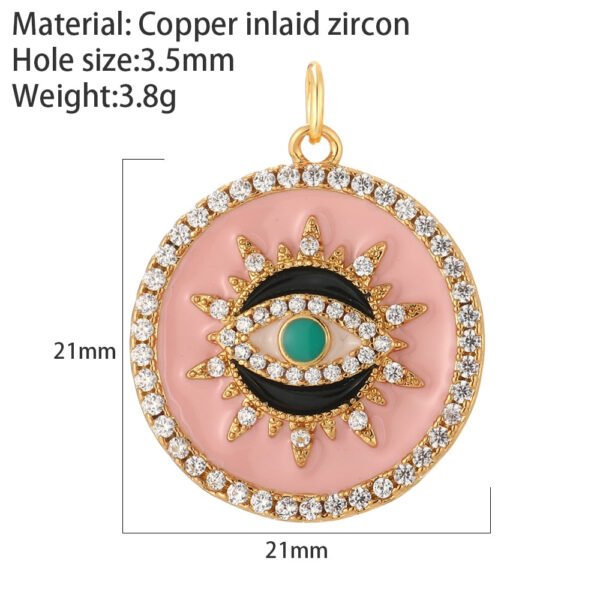 Heart Greek Eye Gold Color Pendant Charms for Diy Earrings  Evil Blue Eye Charms