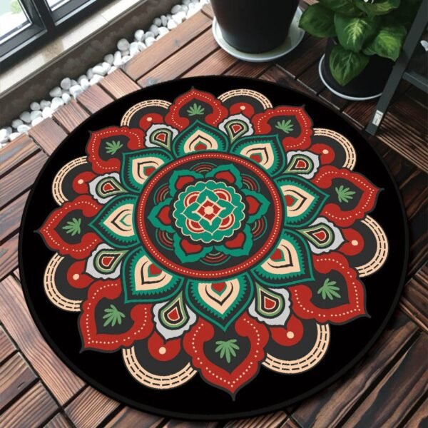 Mandala Bedroom Carpet Children's Room Floor Mat Non-slip Computer Chair Study Mat Ethnic Style Living Room Round Carpet