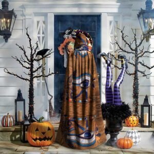 Long Cape Cloak Egyptian Papyrus Horus Eye Hooded Cloak Coat Autumn Hoodies