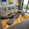 3D Mats Dinosaur Fossil Art Premium Rug Square Flannel Anti-slip Large Carpet Living Room Home Decor Kids Bedroom Furry Carpet