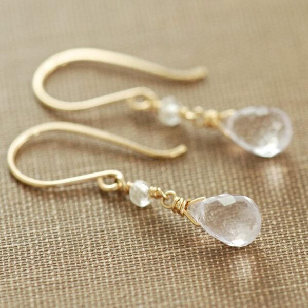 Seafoam Chalcedony Seed Pearl Earrings Handmade Gold Dangle Earrings with Pearl Clusters