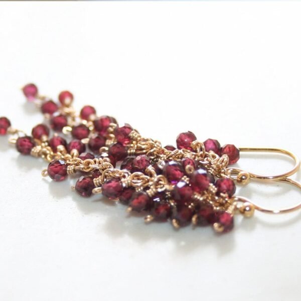 Seafoam Chalcedony Seed Pearl Earrings Handmade Gold Dangle Earrings with Pearl Clusters