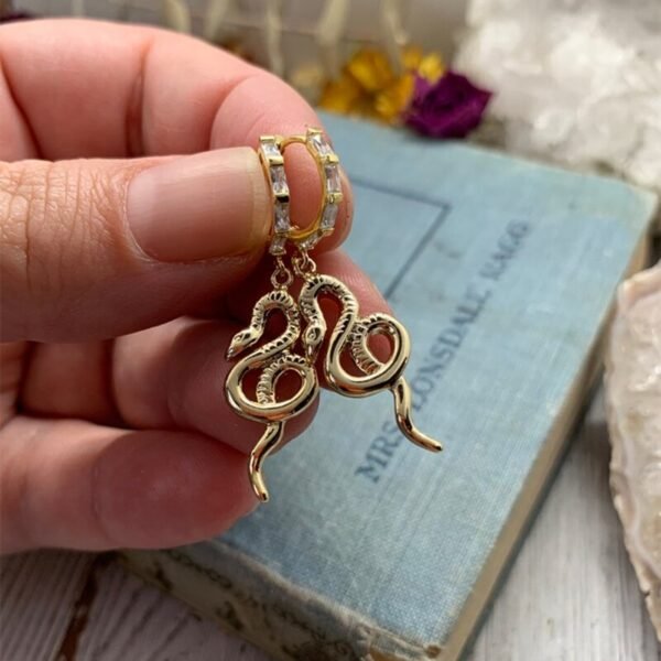 Boho Vintage Personality Snake Gemstone Drop Earrings Women Fashion Creative Jewelry Earrings Party Gifts Anniversary Jewelry