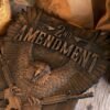 Second Amendment Solid Wood Carved Vintage Decor Home Room Interior Wall Hanging Patriotic Army Gift Free Shipping