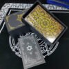 Set Tarot Cards Divination Six-pointed Star Golden Table Game Prediction Card Pvc Waterproof and Wear-resistant Gift Box Luxury