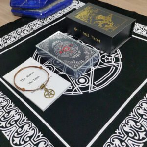 Set Tarot Cards Divination Six-pointed Star Silver Table Game Prediction Card Pvc Waterproof and Wear-resistant Gift Box Luxury