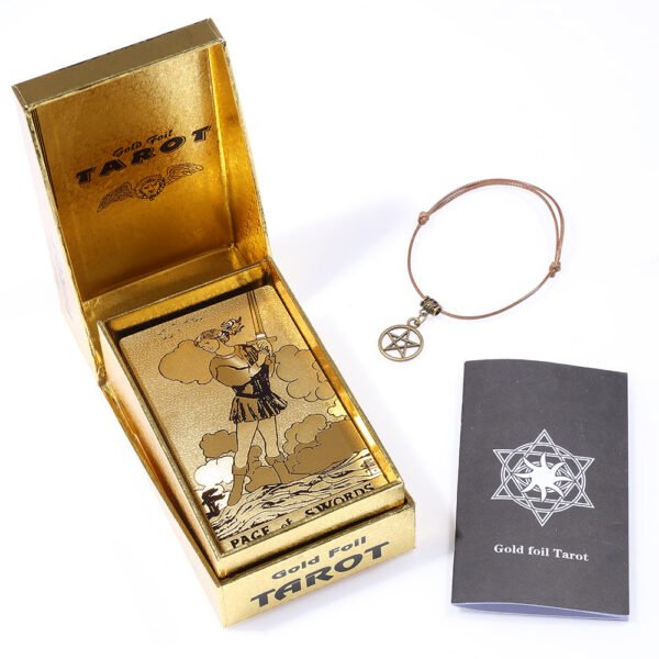 Set Tarot Cards Divination Six-pointed Star Silver Table Game Prediction Card Pvc Waterproof and Wear-resistant Gift Box Luxury