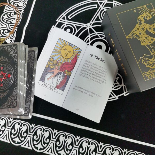 Set Tarot Cards Divination Six-pointed Star Silver Table Game Prediction Card Pvc Waterproof and Wear-resistant Gift Box Luxury