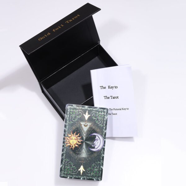 Set Tarot Cards Divination Six-pointed Star Silver Table Game Prediction Card Pvc Waterproof and Wear-resistant Gift Box Luxury