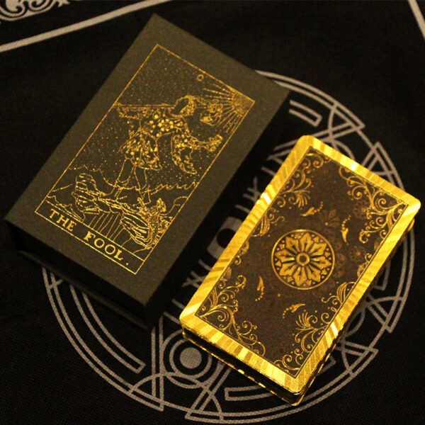 Set Tarot Cards Gift Box Luxury Gold Foil Tarot Card Hot Stamping PVC Waterproof Wear-resistant Board Game Solitaire Divination