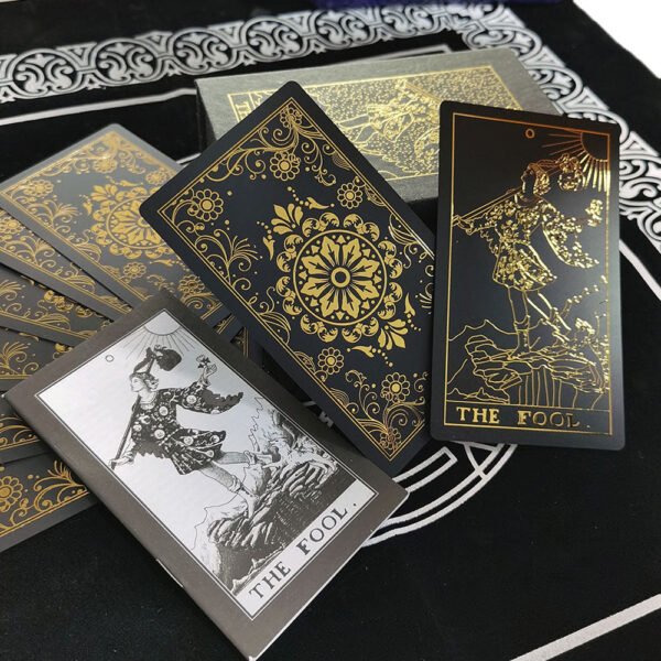 Set Tarot Cards Gift Box Luxury Gold Foil Tarot Card Hot Stamping PVC Waterproof Wear-resistant Board Game Solitaire Divination