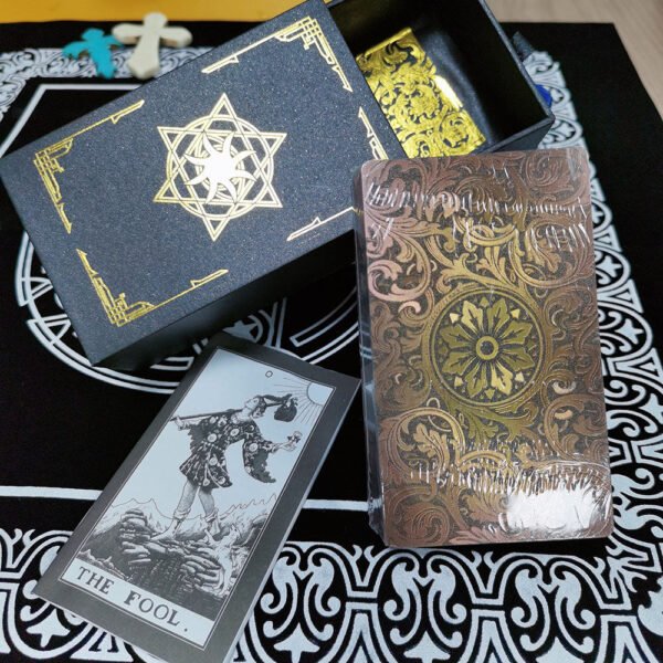 Set Tarot  Six-pointed Star SilverCards Divination Table Game Prediction Card Pvc Waterproof and Wear-resistant Gift Box Luxury