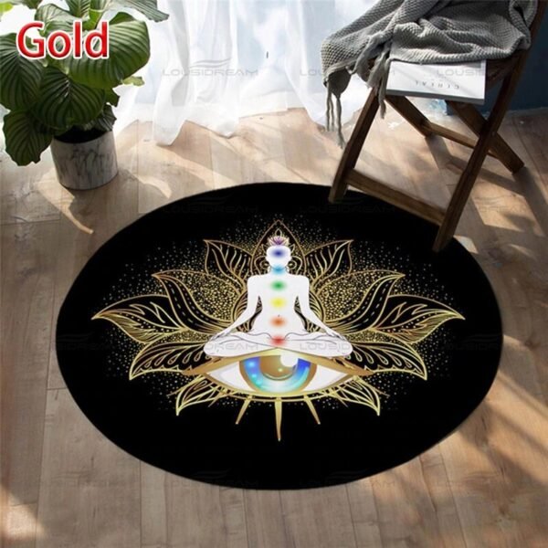 Seven Chakra Large-area Decorative Carpet Round Flower Of Life Flannel Carpet Modern Home Living Room Floor Mats Bedroom Rug - Rug