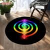 Seven Chakra Large-area Decorative Carpet Round Flower Of Life Flannel Carpet Modern Home Living Room Floor Mats Bedroom Rug - Rug