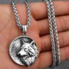 Viking Style Various Wolf Head Runes Unisex Necklace Pendant