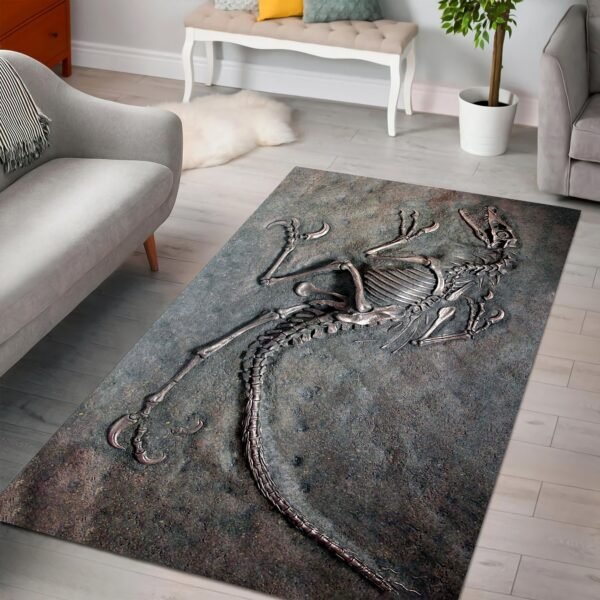 3D Mats Dinosaur Fossil Art Premium Rug Square Flannel Anti-slip Large Carpet Living Room Home Decor Kids Bedroom Furry Carpet