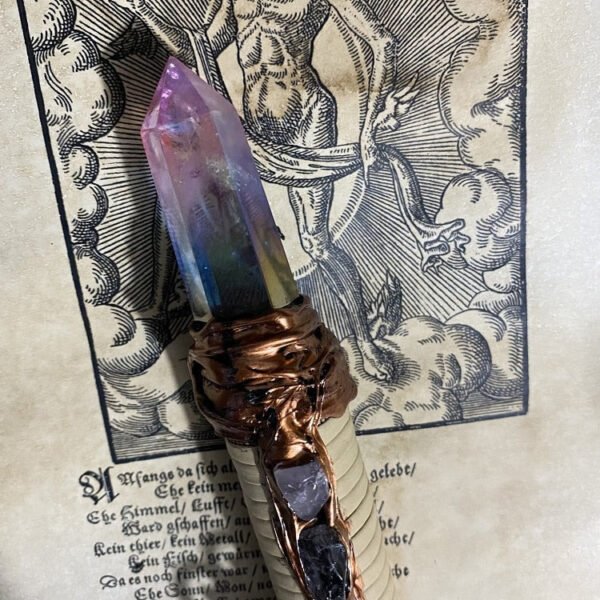 Wicca Broom Crystal Witch Broom Vintage Broom Wizard Diviner Priest Sacrificial Ceremony Expulsion Props Halloween Home Decor