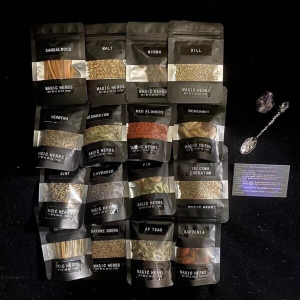 30 Herbs Witchcraft Kit Dried Herb Kit with Crystal Spoon Witchcraft