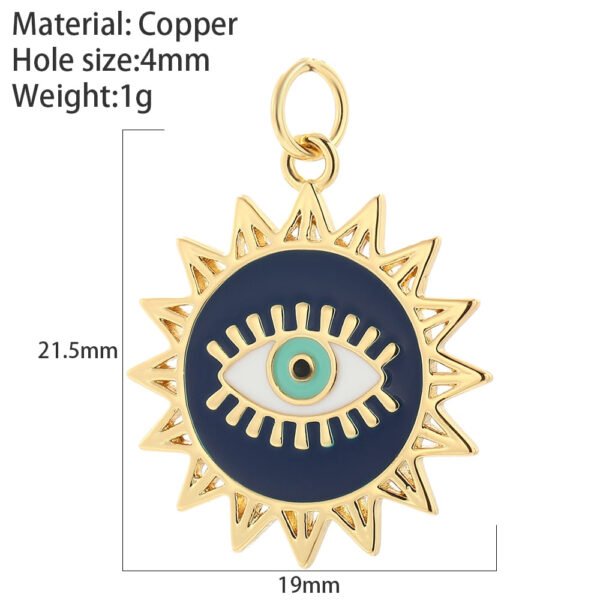 Heart Greek Eye Gold Color Pendant Charms for Diy Earrings  Evil Blue Eye Charms