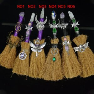 Witch Altar Brooms Ritual Tool Good Luck Banish Evil Protection Amulet Wicca Gift
