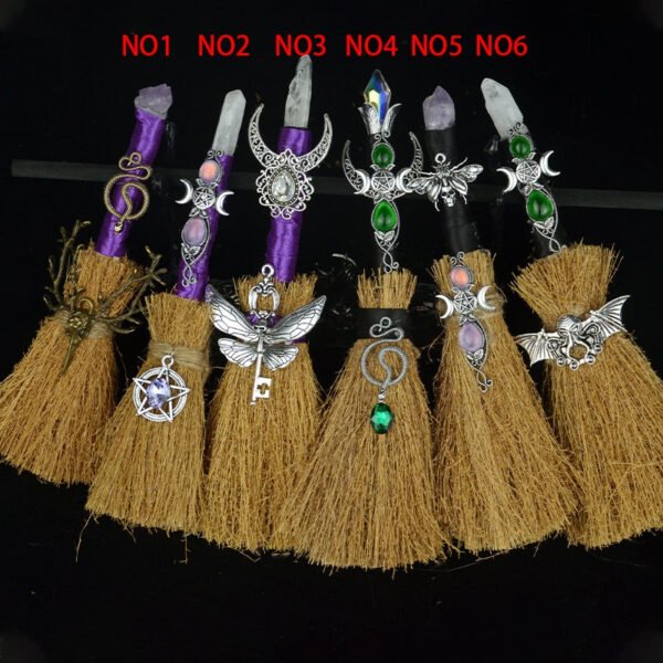 Witch Altar Brooms Ritual Tool Good Luck Banish Evil Protection Amulet Wicca Gift